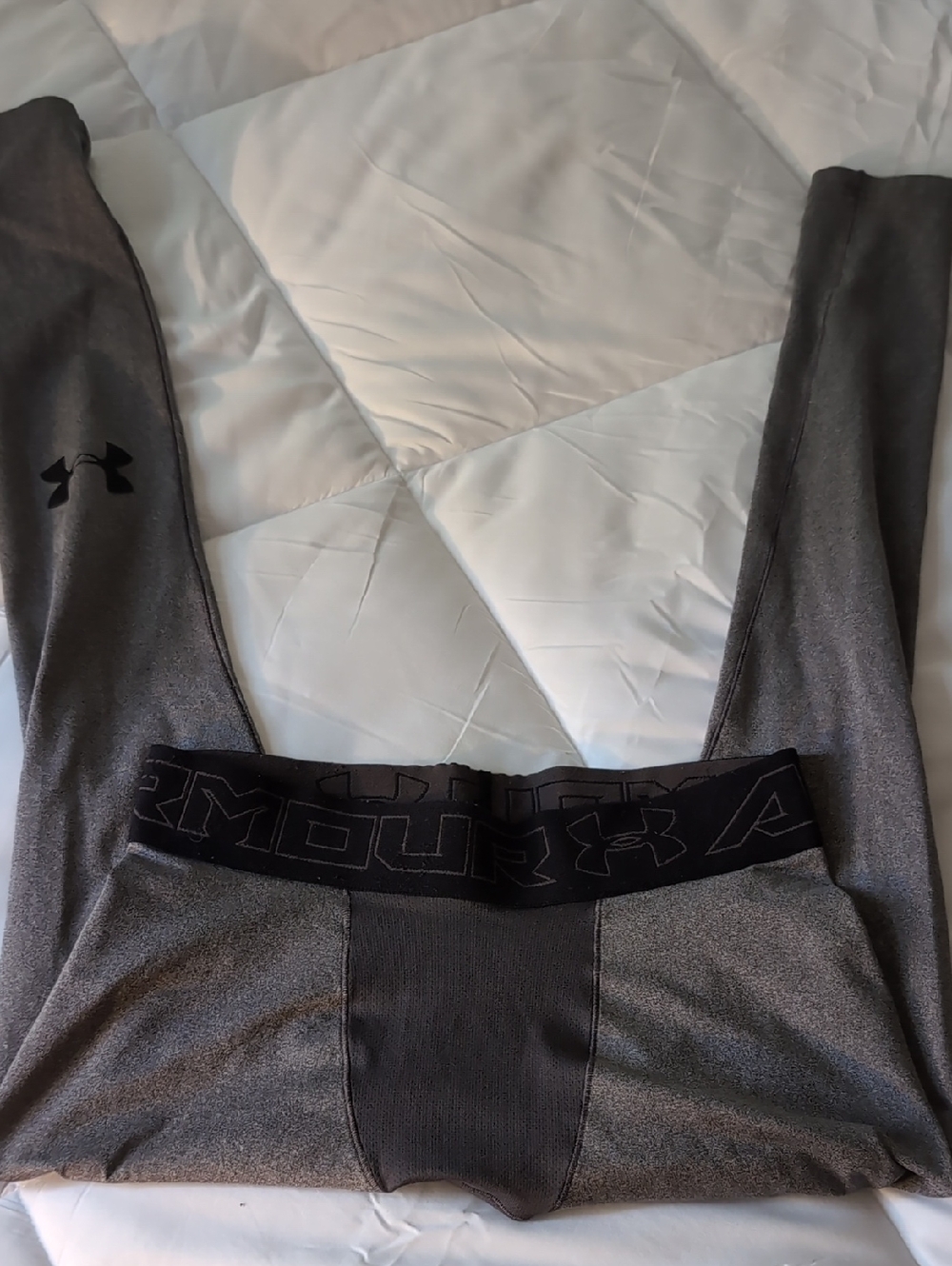 Under Armour Gray Leggings with Black Branded Waistband
